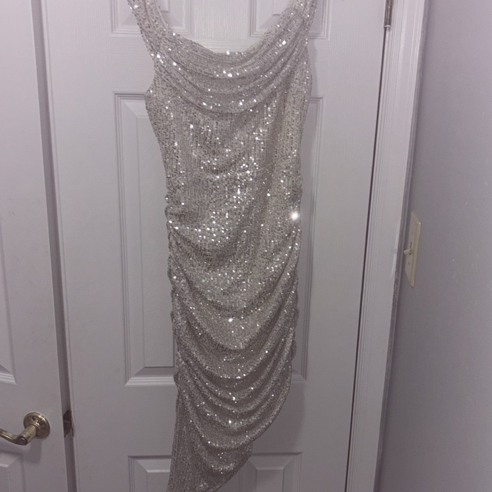 White Sequins Bodycon Dress Bella&Bloom